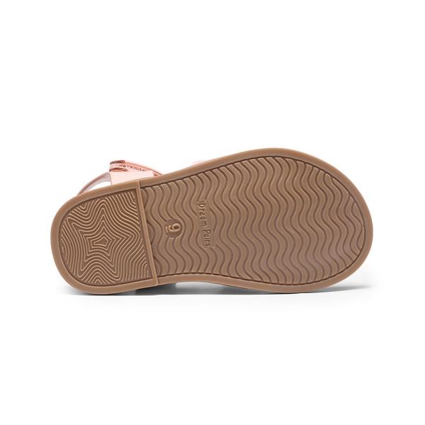 Girls Ankle Strap Strappy Flat Sandals - PINK PU - 6